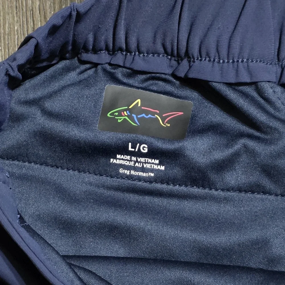 Greg Norman Men's Golf Shorts Size L Blue Nylon Stretch Active Performance